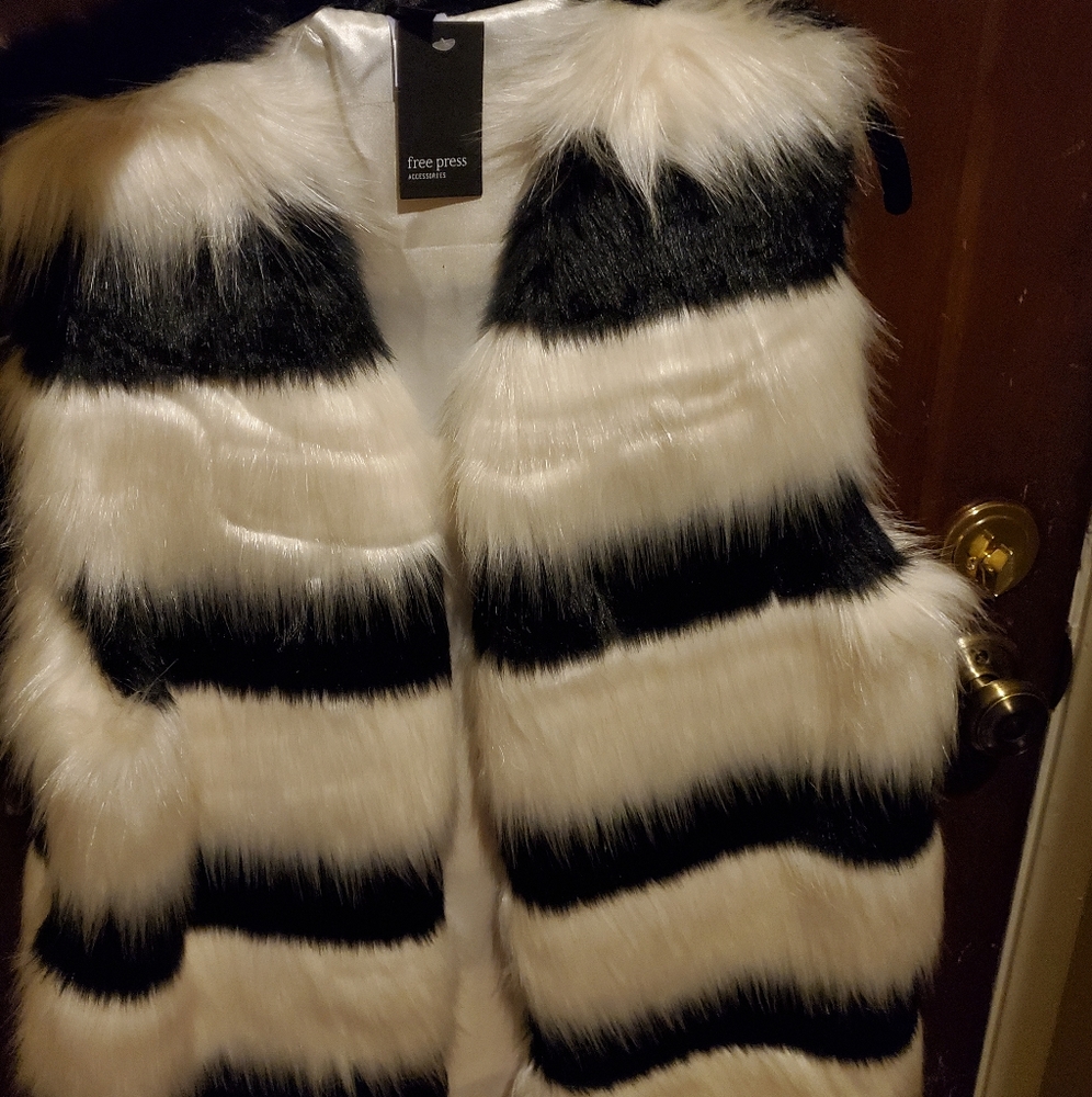 Free press fox fur vest